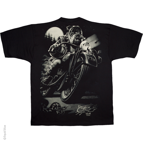 Liquid Blue T-Shirt - Biker - Cats Suck Biker