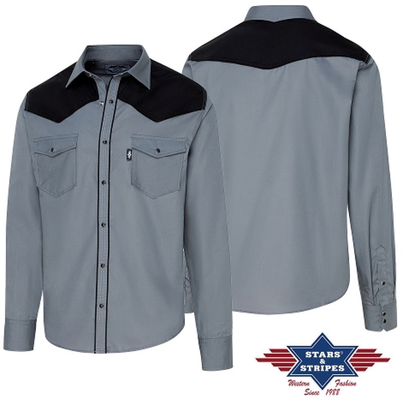 Westernhemd von Stars & Stripes A-19, Grau