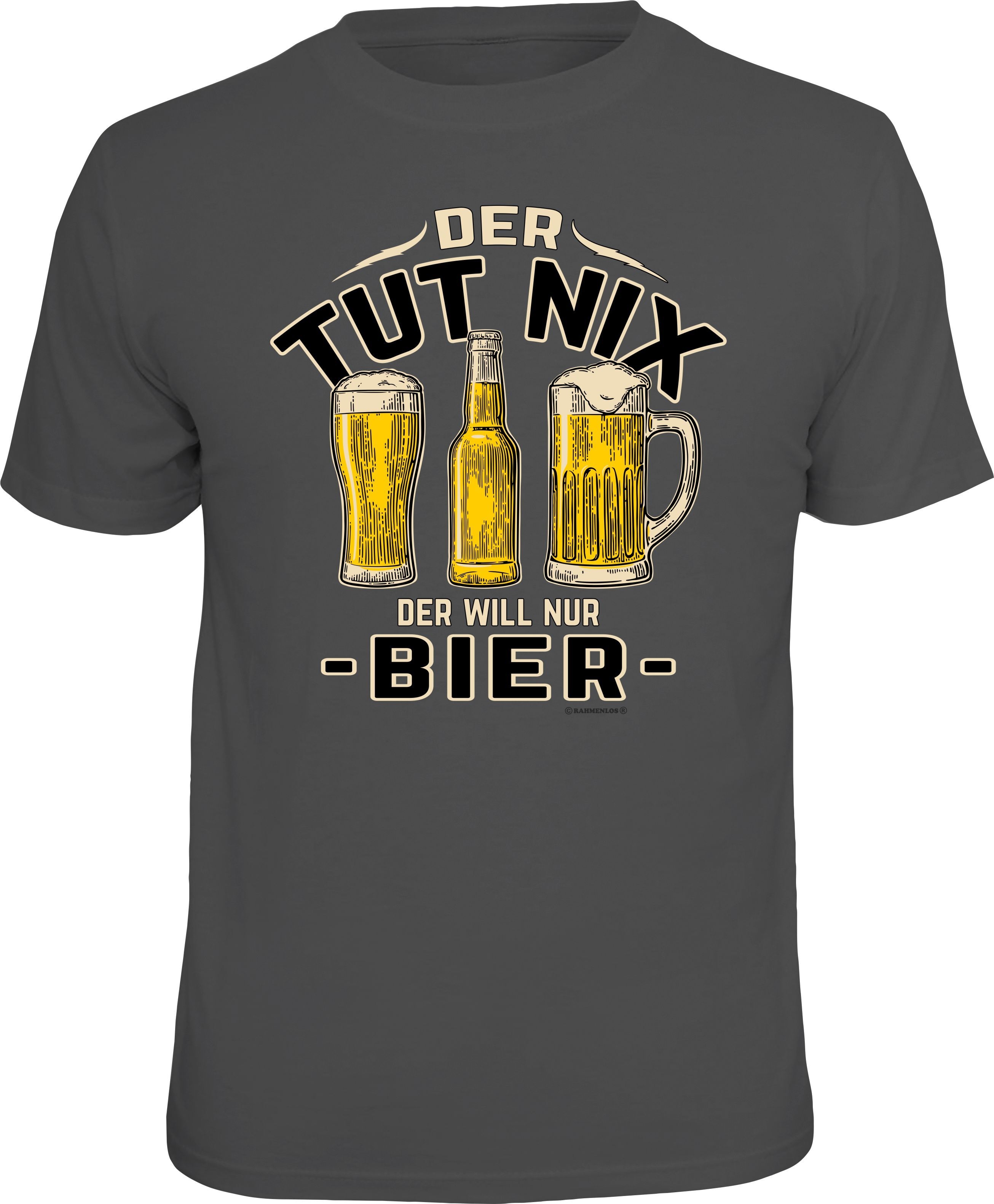 Fun T-Shirt - Bier - Der tut nix, der will nur Bier