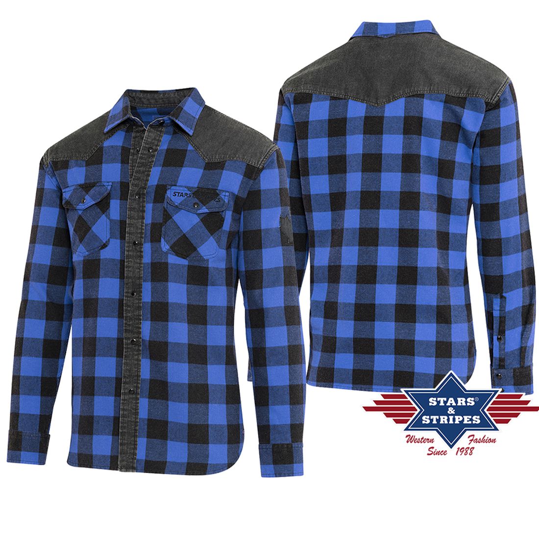 Westernhemd von Stars & Stripes - Lumberjack, Blau